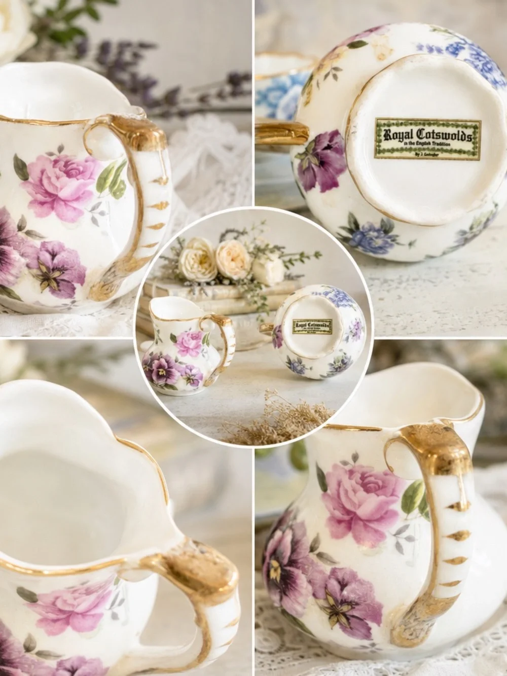 Royal Cotswolds Floral Tea Trio – Vintage English‑Style Porcelain